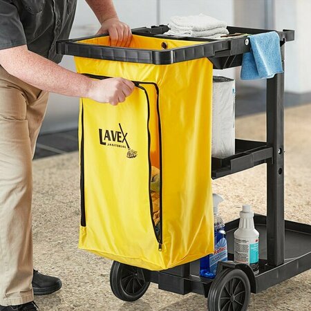 LAVEX Yellow Vinyl Janitor Cart Bag with Zipper 274JC3ZIPYL